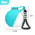 Bottiglia d'Acqua Portatile per Cani 2 in 1 Pieghevole in Silicone Blu