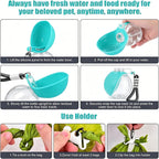 Bottiglia d'Acqua Portatile per Cani 2 in 1 Pieghevole in Silicone Blu
